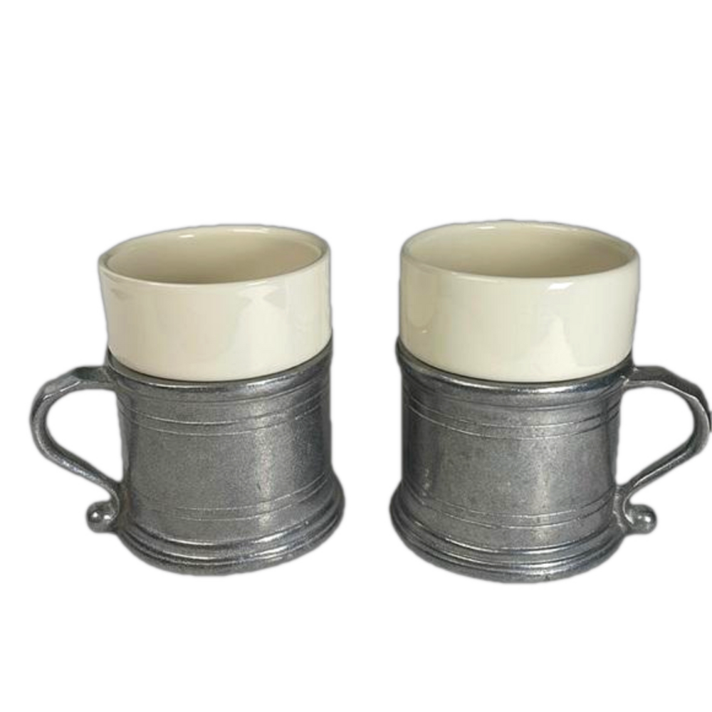 Wilton Armetale Plough Tavern Tankard RWP Metal & Ceramic Mugs Set 2